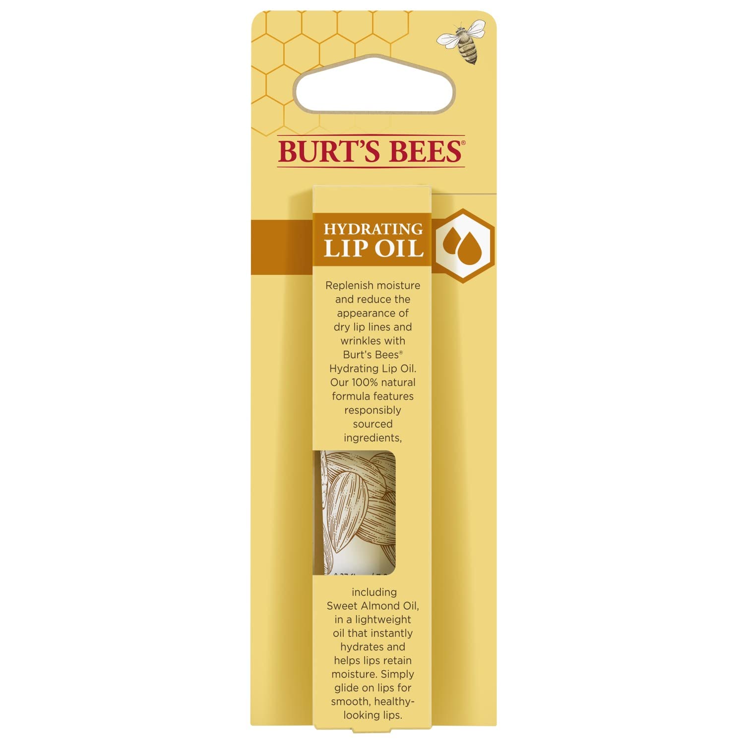 Burt's Bees 100% Natural Hydrating Lip Oil with Sweet Almond Oil, 1 Tube
