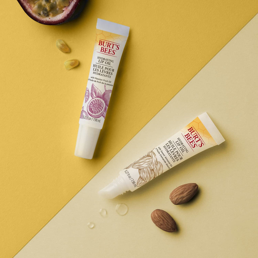 Burt's Bees 100% Natural Hydrating Lip Oil with Sweet Almond Oil, 1 Tube