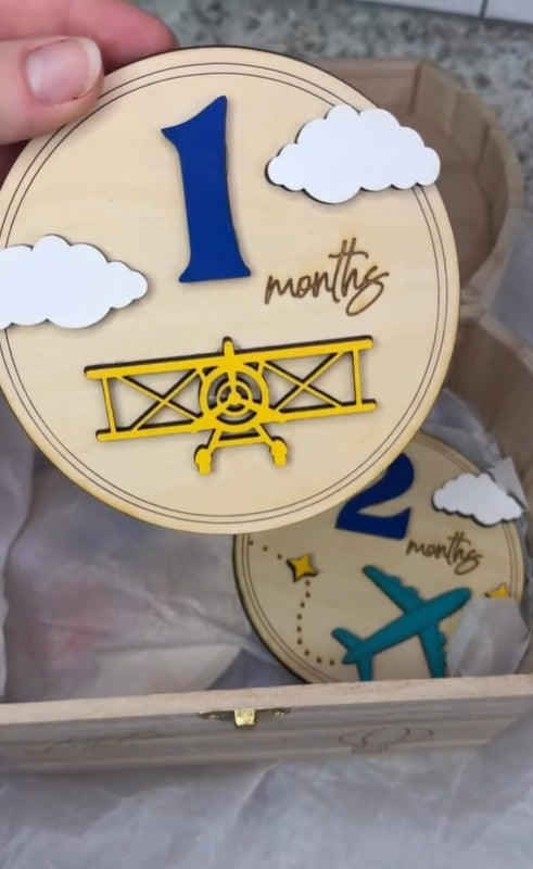 Personalized Wooden Milestone Cards Set