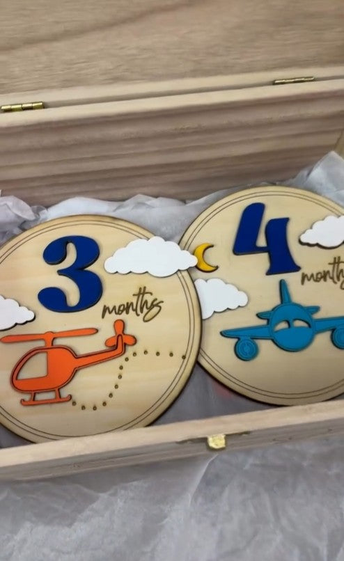 Personalized Wooden Milestone Cards Set