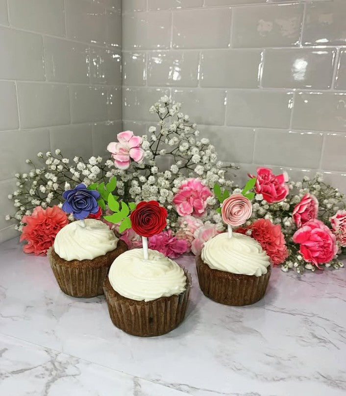 Cupcake Toppers – Custom 3D Paper or Glitter Designs (Set of 12)