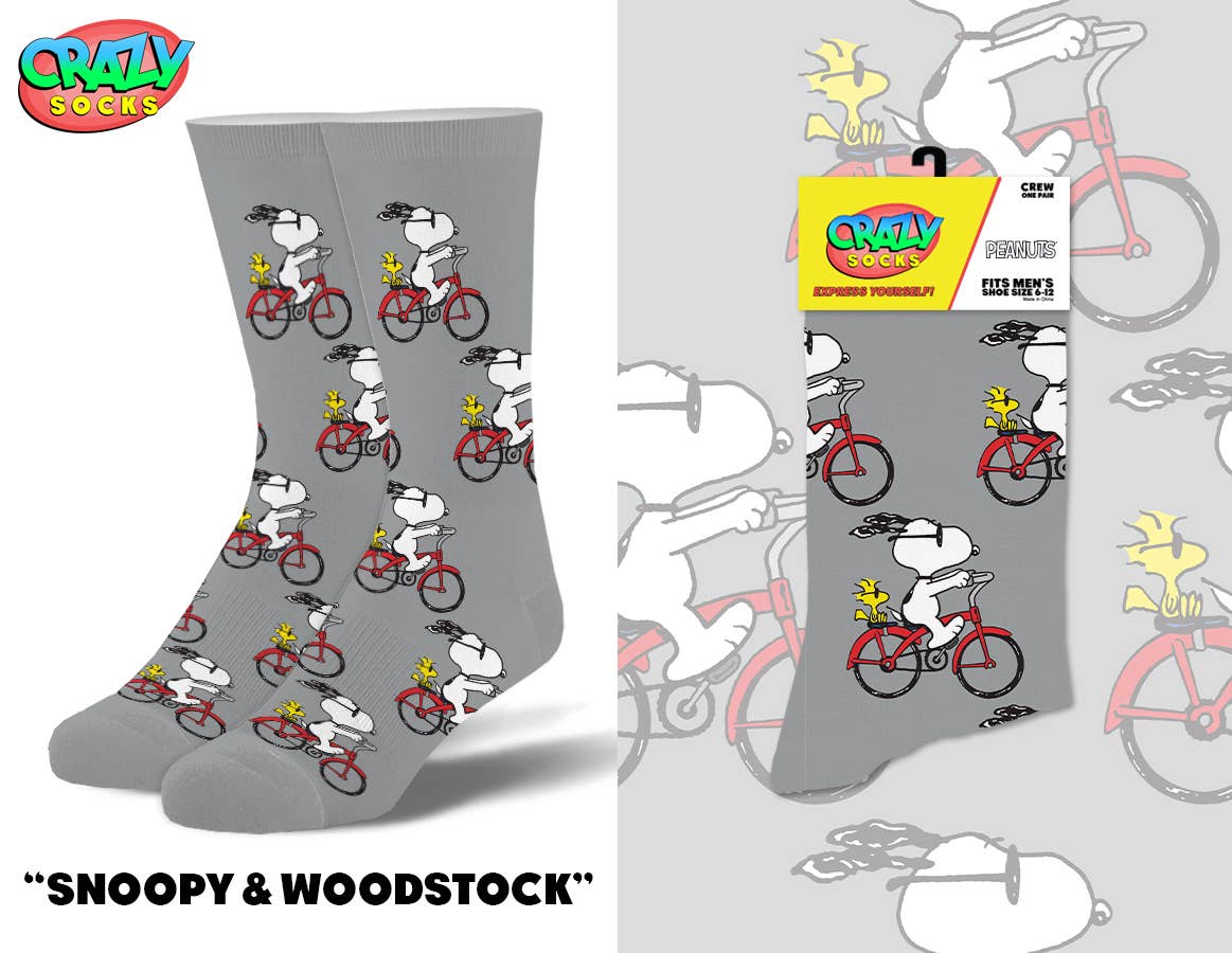 Snoopy & Woodstock - Mens Crew Folded